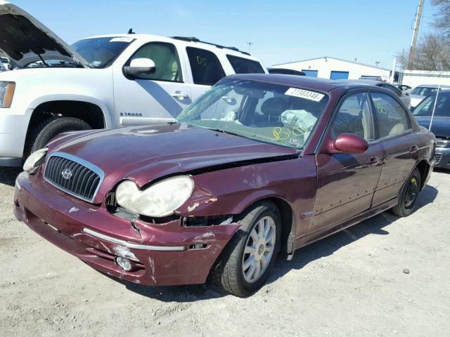 KMHWF35H74A077906 - 2004 HYUNDAI SONATA GLS MAROON photo 2