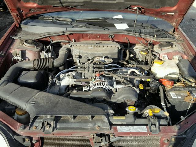 4S3BH635427303532 - 2002 SUBARU LEGACY L BURGUNDY photo 7