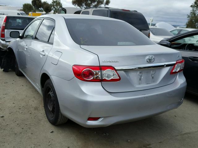 2T1BU4EE3BC609861 - 2011 TOYOTA COROLLA BA SILVER photo 3