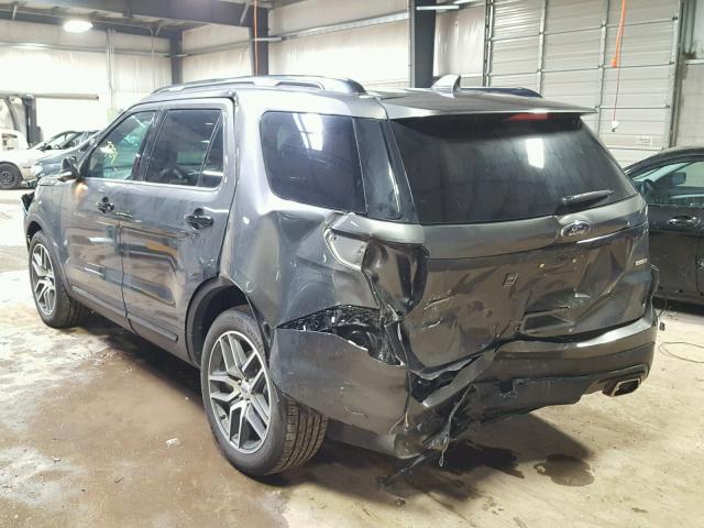 1FM5K8GT2HGC59571 - 2017 FORD EXPLORER S CHARCOAL photo 3