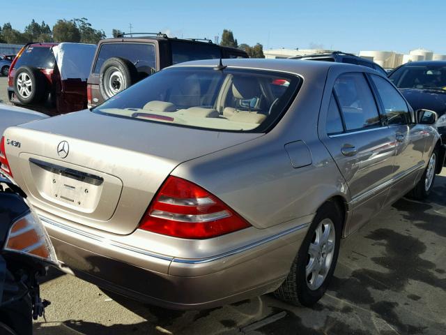 WDBNG70J22A305692 - 2002 MERCEDES-BENZ S 430 GOLD photo 4