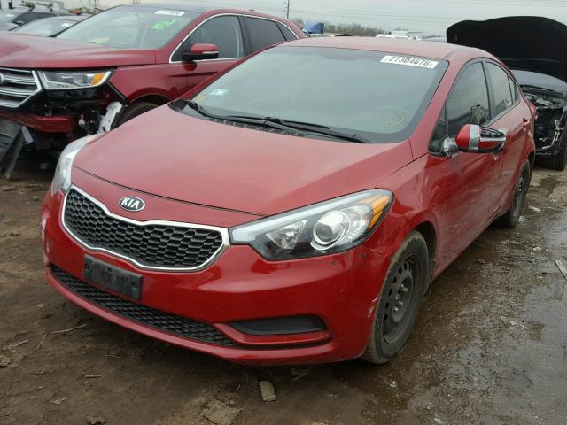 KNAFX4A60F5309377 - 2015 KIA FORTE LX RED photo 2