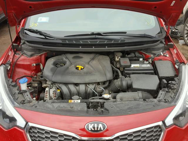 KNAFX4A60F5309377 - 2015 KIA FORTE LX RED photo 7