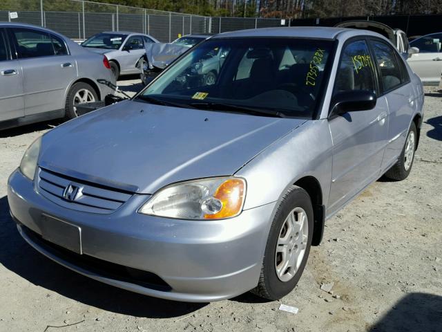 1HGES16592L032697 - 2002 HONDA CIVIC LX SILVER photo 2