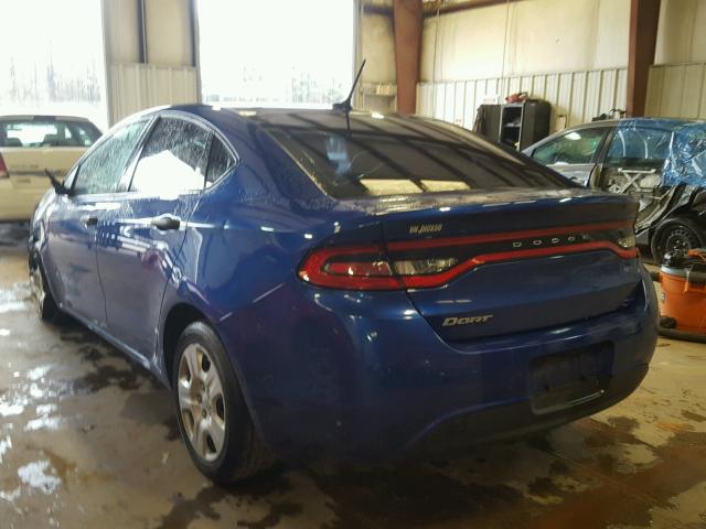 1C3CDFAA9DD340553 - 2013 DODGE DART SE BLUE photo 3