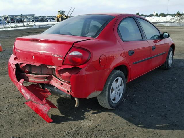 1B3ES26C53D138015 - 2003 DODGE NEON SE RED photo 4