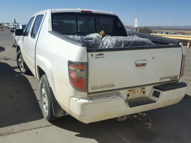 2HJYK16506H540616 - 2006 HONDA RIDGELINE WHITE photo 3