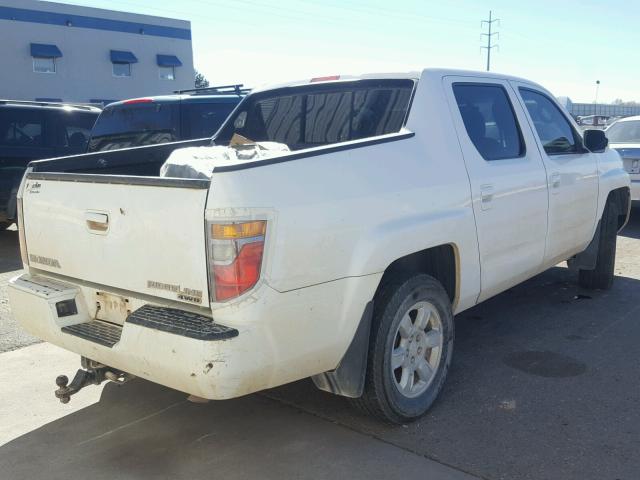 2HJYK16506H540616 - 2006 HONDA RIDGELINE WHITE photo 4