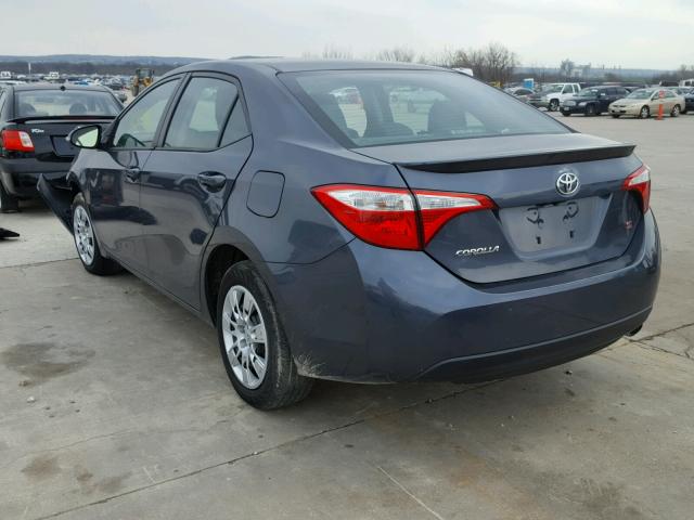 5YFBURHEXEP051861 - 2014 TOYOTA COROLLA L GRAY photo 3