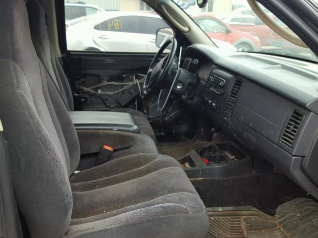 1B7GL22Z21S215754 - 2001 DODGE DAKOTA BLACK photo 5