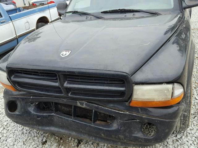 1B7GL22Z21S215754 - 2001 DODGE DAKOTA BLACK photo 7