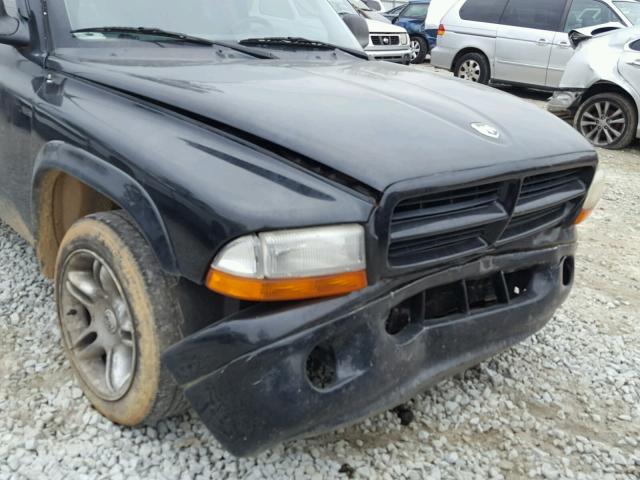 1B7GL22Z21S215754 - 2001 DODGE DAKOTA BLACK photo 9