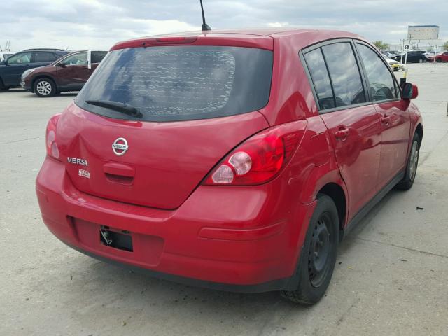 3N1BC1CP3CL382596 - 2012 NISSAN VERSA S RED photo 4