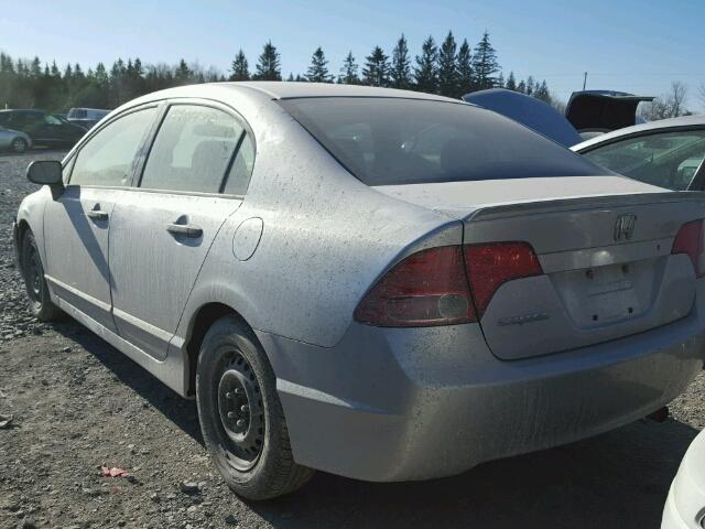 2HGFA16208H018366 - 2008 HONDA CIVIC DX SILVER photo 3