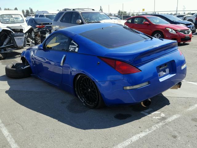 JN1AZ34D43T114775 - 2003 NISSAN 350Z COUPE BLUE photo 3