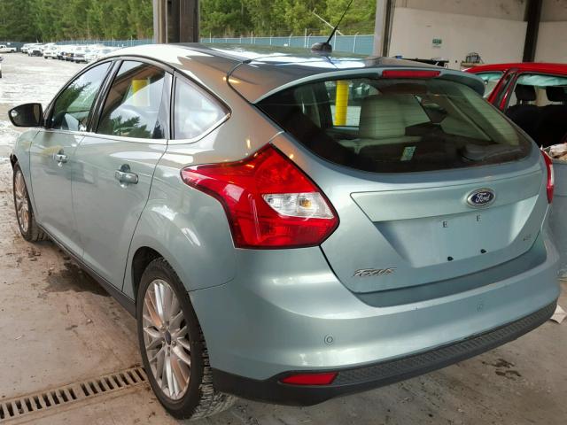 1FAHP3M2XCL356086 - 2012 FORD FOCUS SEL TEAL photo 3
