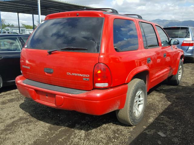 1D4HR48NX3F601498 - 2003 DODGE DURANGO SL RED photo 4