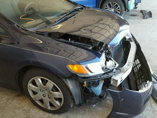 1HGFA16556L134740 - 2006 HONDA CIVIC LX BLUE photo 9