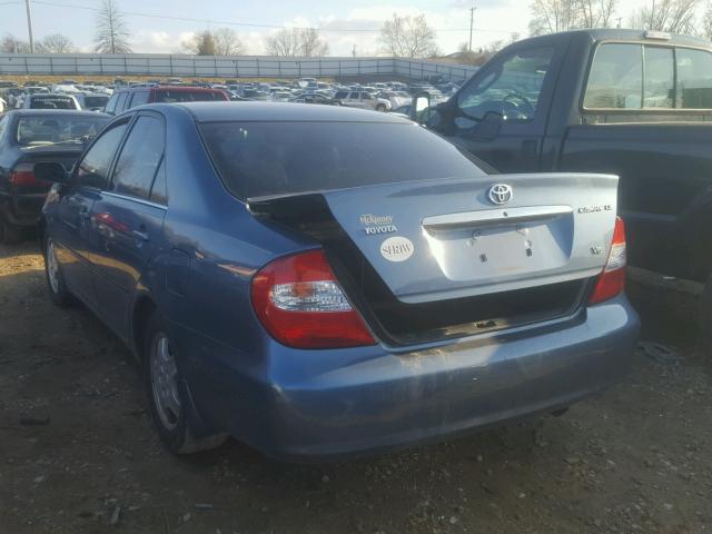 4T1BF32K42U519082 - 2002 TOYOTA CAMRY LE BLUE photo 3