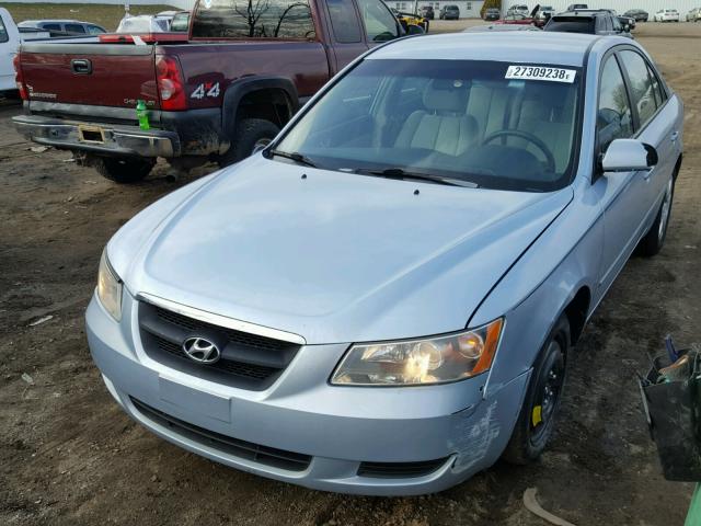 5NPET46C58H329572 - 2008 HYUNDAI SONATA GLS BLUE photo 2