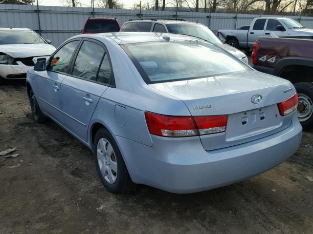 5NPET46C58H329572 - 2008 HYUNDAI SONATA GLS BLUE photo 3