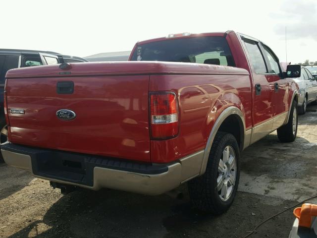 1FTPW12V57KB21732 - 2007 FORD F150 SUPER RED photo 4