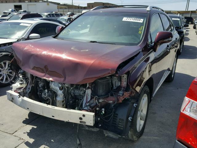 2T2BK1BA9DC174011 - 2013 LEXUS RX 350 BURGUNDY photo 2