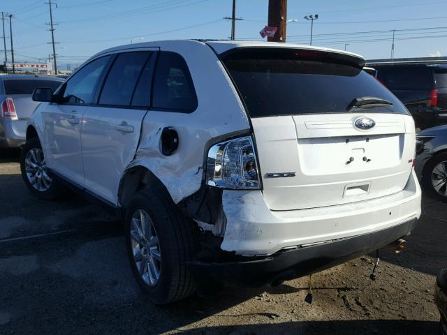 2FMDK3JC0EBB13356 - 2014 FORD EDGE SEL WHITE photo 3