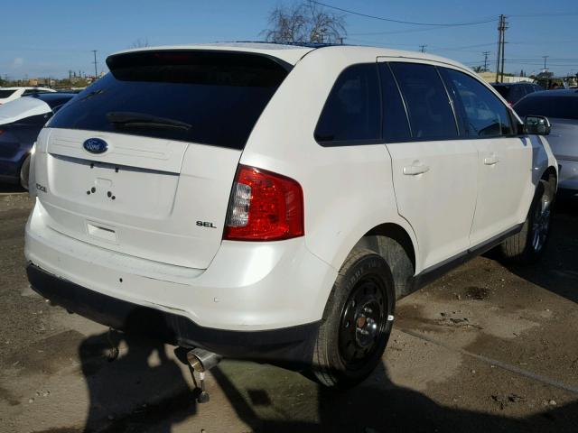 2FMDK3JC0EBB13356 - 2014 FORD EDGE SEL WHITE photo 4