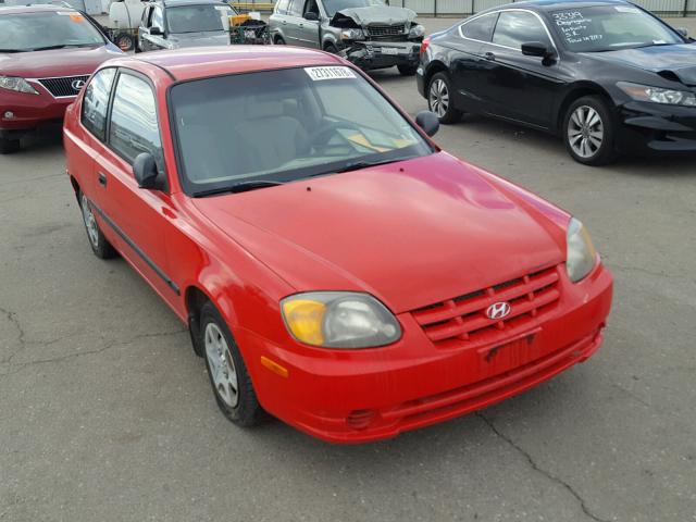 KMHCF35C93U265119 - 2003 HYUNDAI ACCENT L RED photo 1