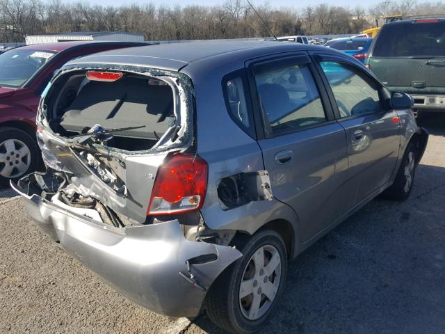 KL1TD66667B713927 - 2007 CHEVROLET AVEO BASE Szary zdjęcie 4