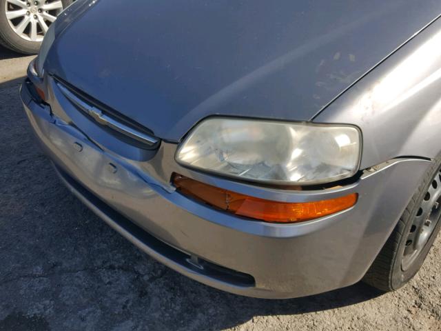 KL1TD66667B713927 - 2007 CHEVROLET AVEO BASE Szary zdjęcie 9