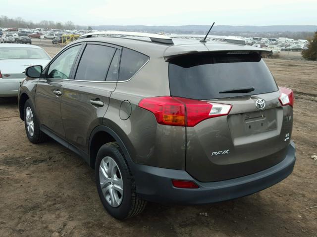 2T3BFREV9DW021351 - 2013 TOYOTA RAV4 LE BROWN photo 3