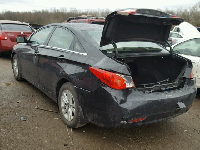 5NPEB4AC9CH393424 - 2012 HYUNDAI SONATA GLS BLACK photo 3