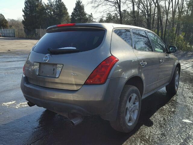 JN8AZ08T84W227808 - 2004 NISSAN MURANO SL GRAY photo 4