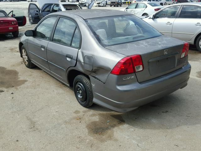 2HGES16375H577412 - 2005 HONDA CIVIC DX V GRAY photo 3