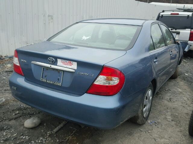 4T1BE32K93U701705 - 2003 TOYOTA CAMRY LE BLUE photo 4