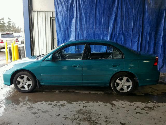 2HGES26794H540059 - 2004 HONDA CIVIC EX TURQUOISE photo 9