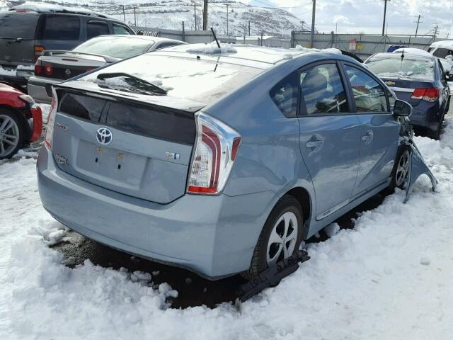 JTDKN3DU8D1722874 - 2013 TOYOTA PRIUS TURQUOISE photo 4