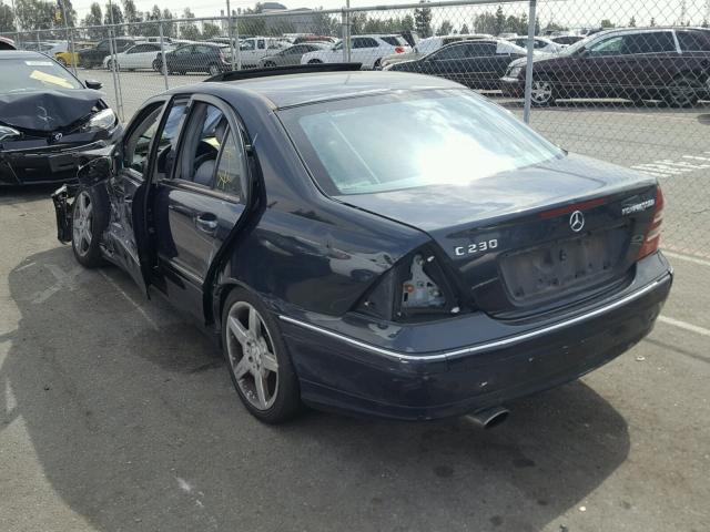 WDBRF40J64F545983 - 2004 MERCEDES-BENZ C 230K SPO BLUE photo 3