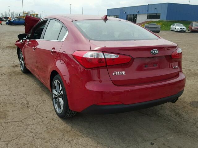 KNAFX4A85E5205175 - 2014 KIA FORTE EX RED photo 3