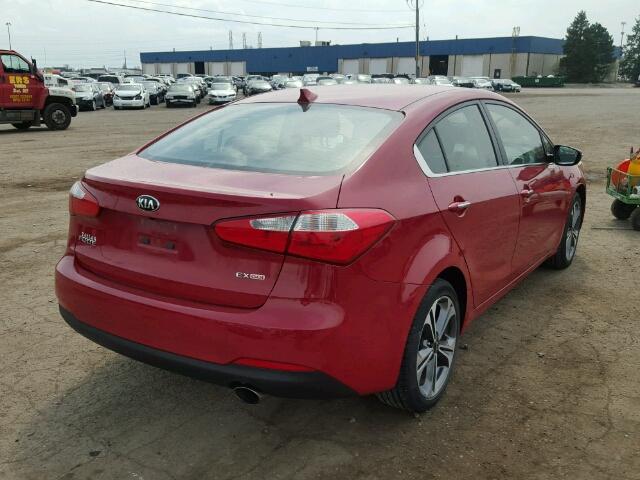 KNAFX4A85E5205175 - 2014 KIA FORTE EX RED photo 4