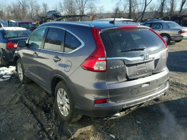 5J6RM4H72FL105497 - 2015 HONDA CR-V EXL GRAY photo 3