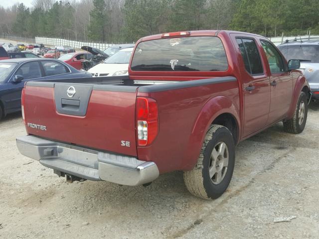 1N6AD07U76C466174 - 2006 NISSAN FRONTIER C RED photo 4