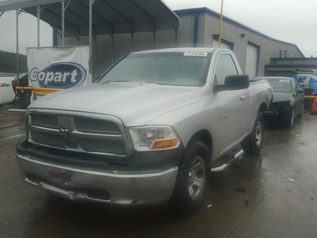 3D7JB1EK9AG107212 - 2010 DODGE RAM 1500 SILVER photo 2