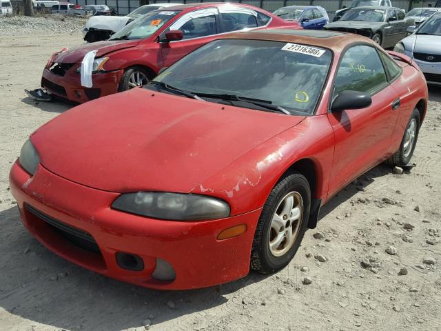 4A3AK34Y0WE120521 - 1998 MITSUBISHI ECLIPSE RS RED photo 2