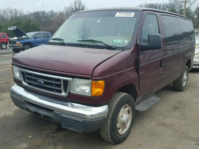 1FBNE31L74HB25798 - 2004 FORD ECONOLINE BURGUNDY photo 2