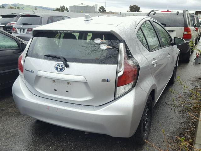 JTDKDTB3XG1122746 - 2016 TOYOTA PRIUS C SILVER photo 4