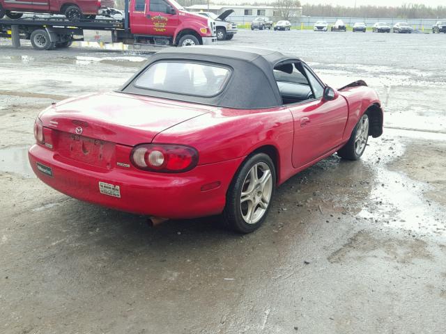 JM1NB353840407509 - 2004 MAZDA MX-5 MIATA RED photo 4