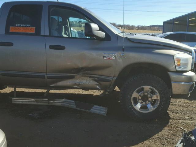 1D7KS28C87J534886 - 2007 DODGE RAM 2500 S BEIGE photo 9